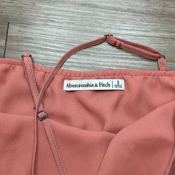 Abercrombie & Fitch Coral Halter Wrap Mini Dress - S - Picture 9 of 11